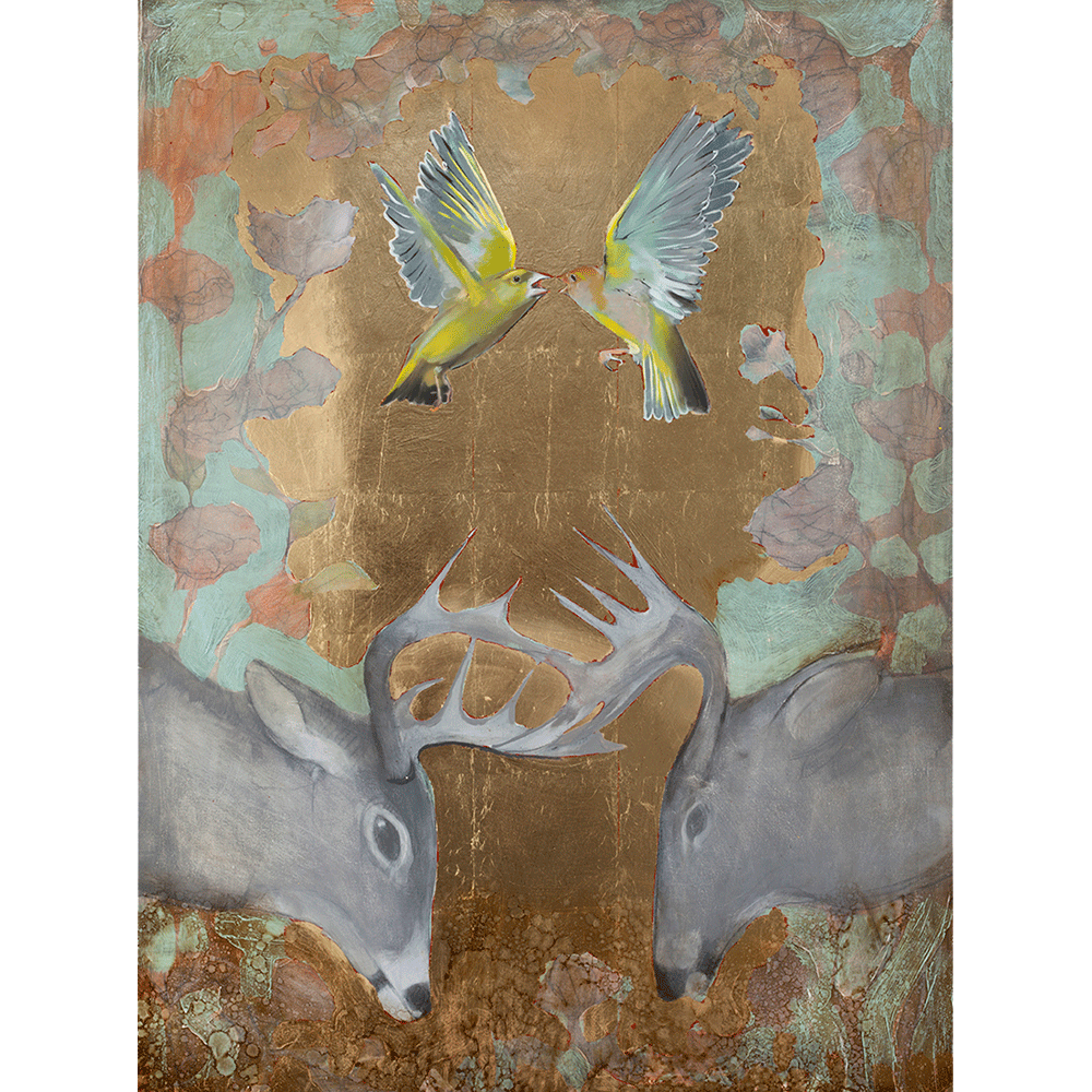 Finches & Antlers 48 x 36