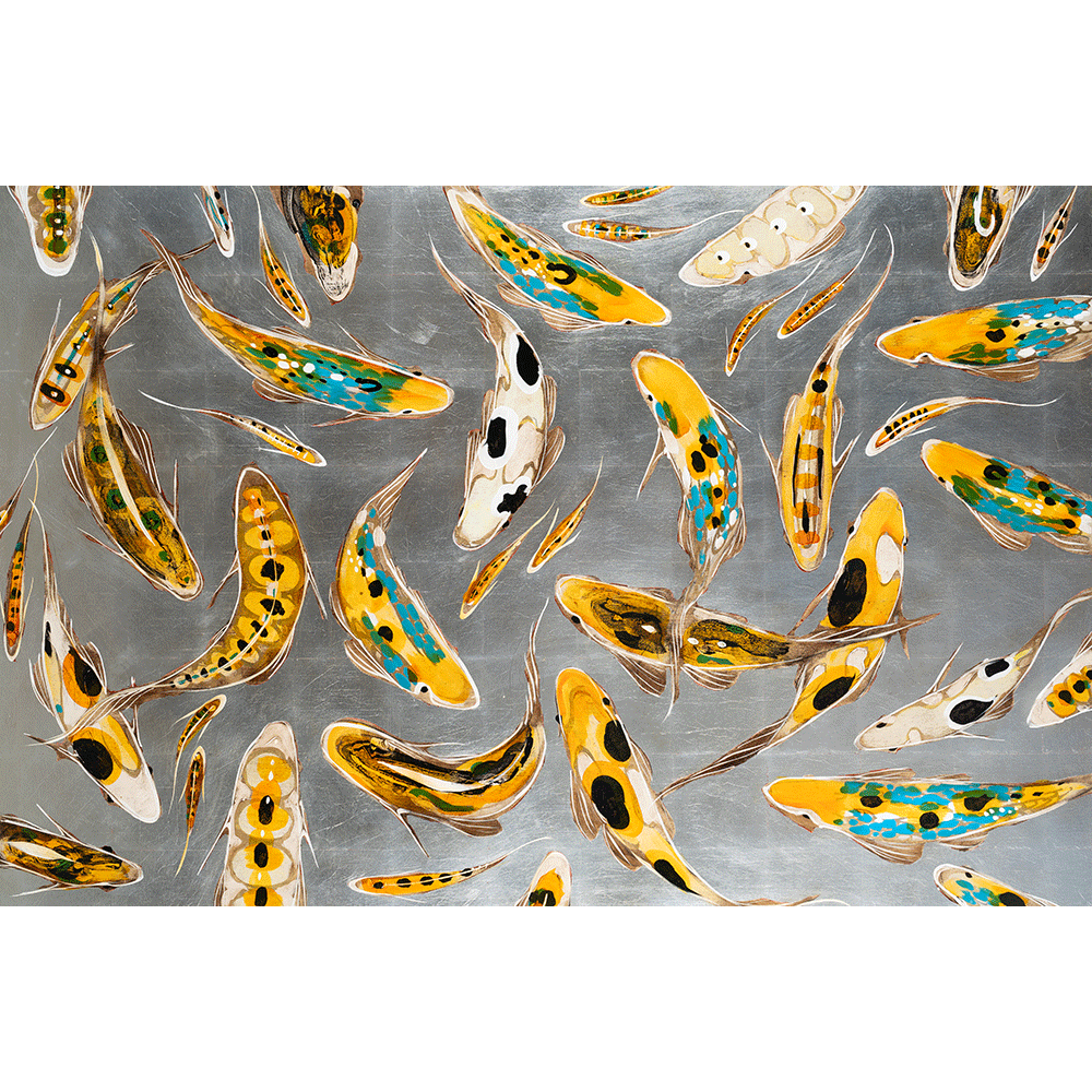 Koi on Silver 48 x 72
