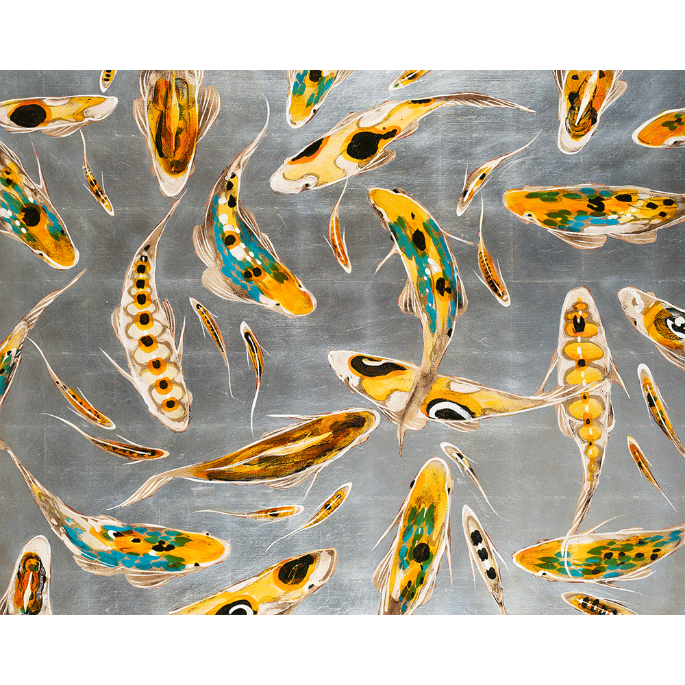 Koi on Silver 48 x 60