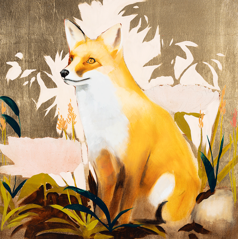 Fox on Gold 24 x 24