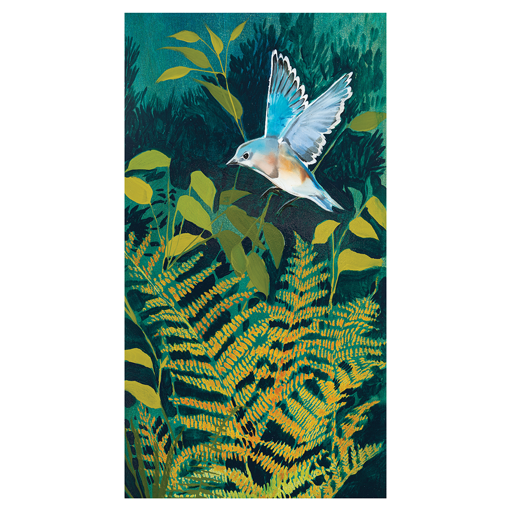 Deep Woods - Ferns & Bluebird