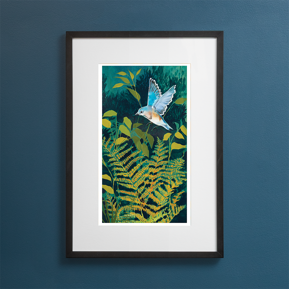 Deep Woods - Ferns & Bluebird
