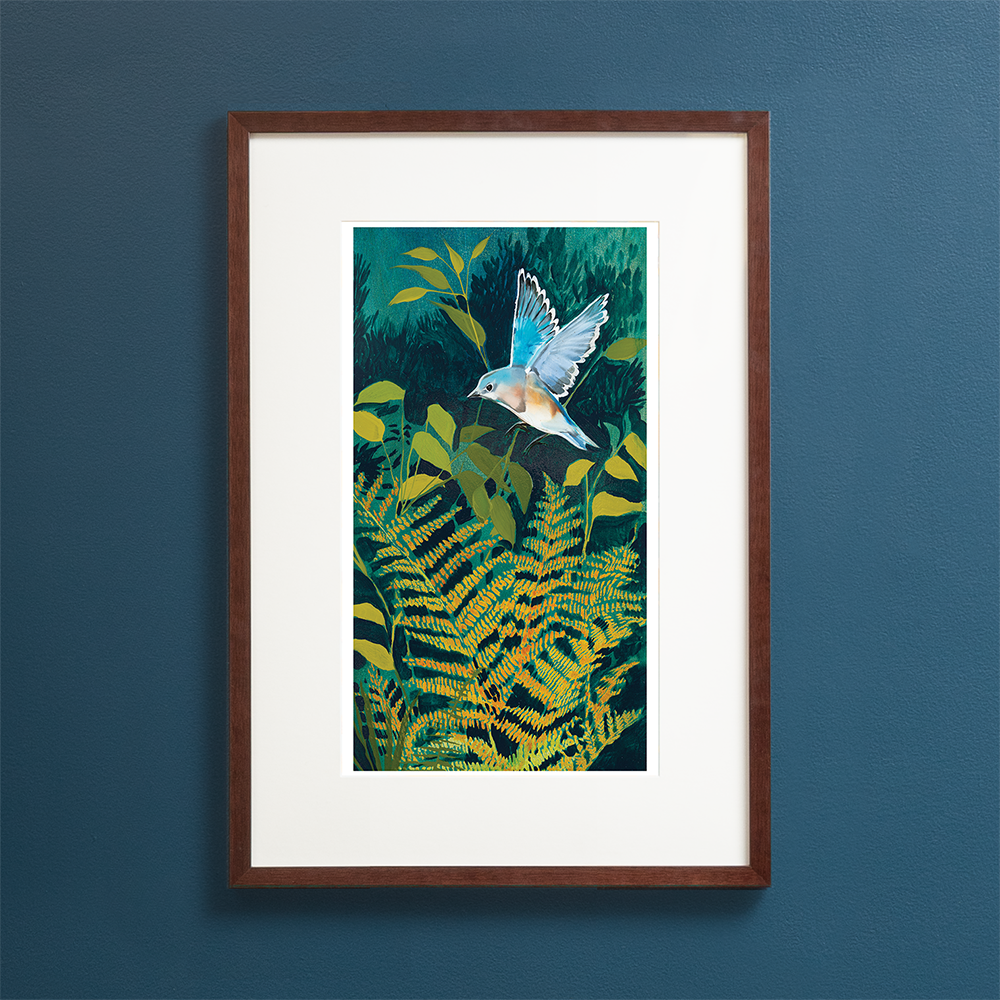 Deep Woods - Ferns & Bluebird