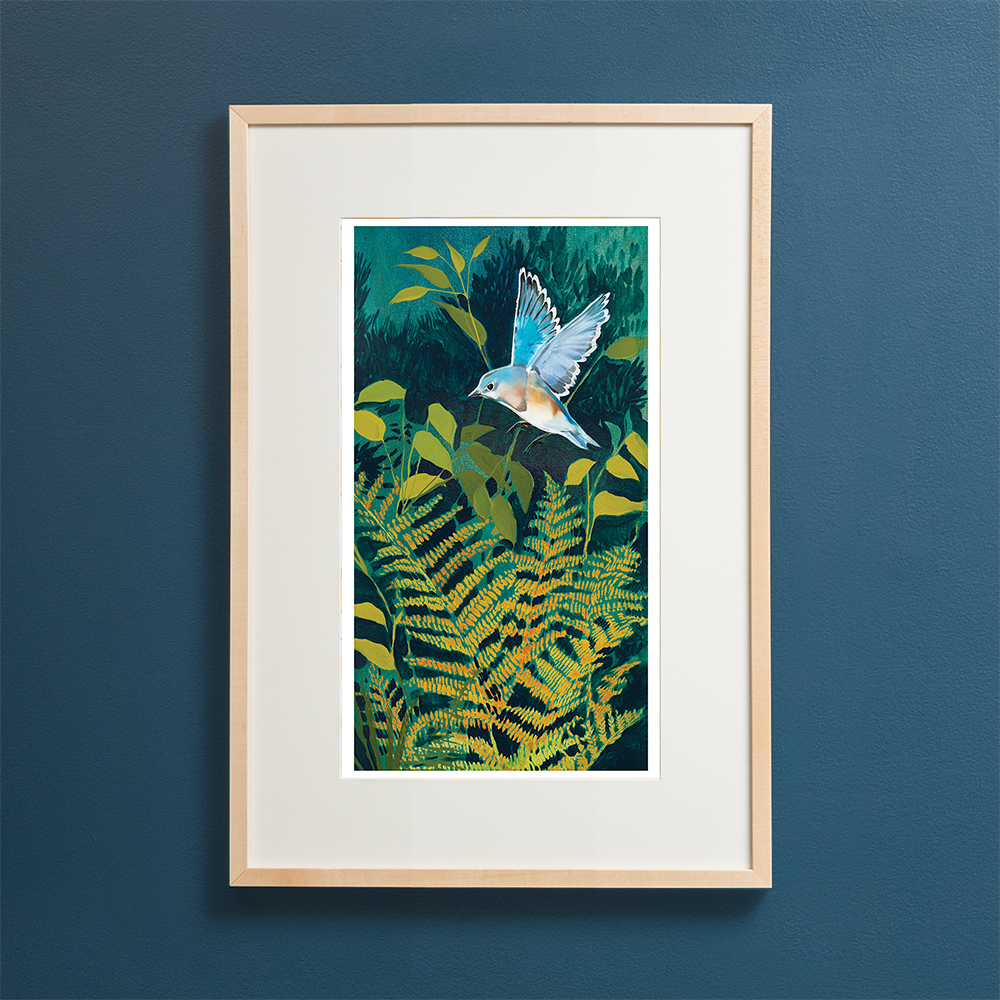 Deep Woods - Ferns & Bluebird