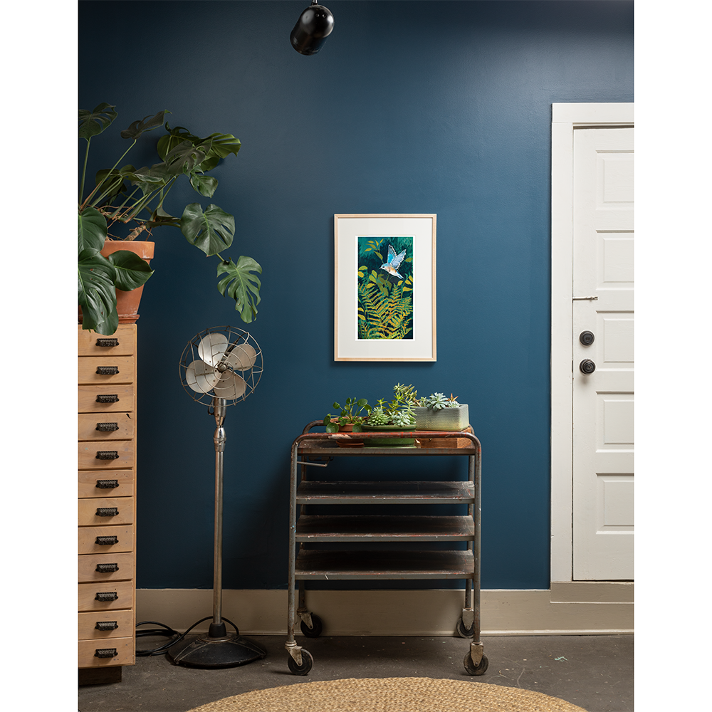 Deep Woods - Ferns & Bluebird