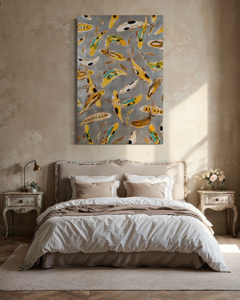 Koi on Silver 48 x 72
