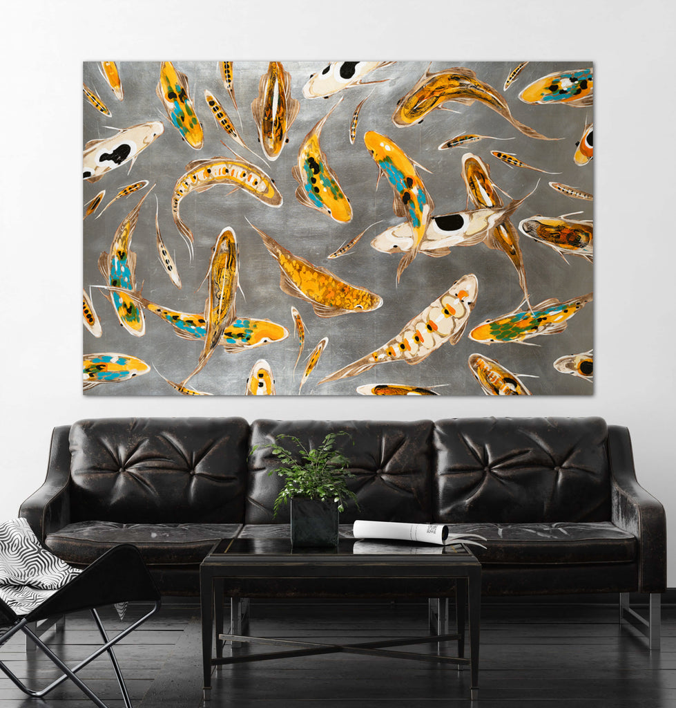 Koi on Silver 48 x 72