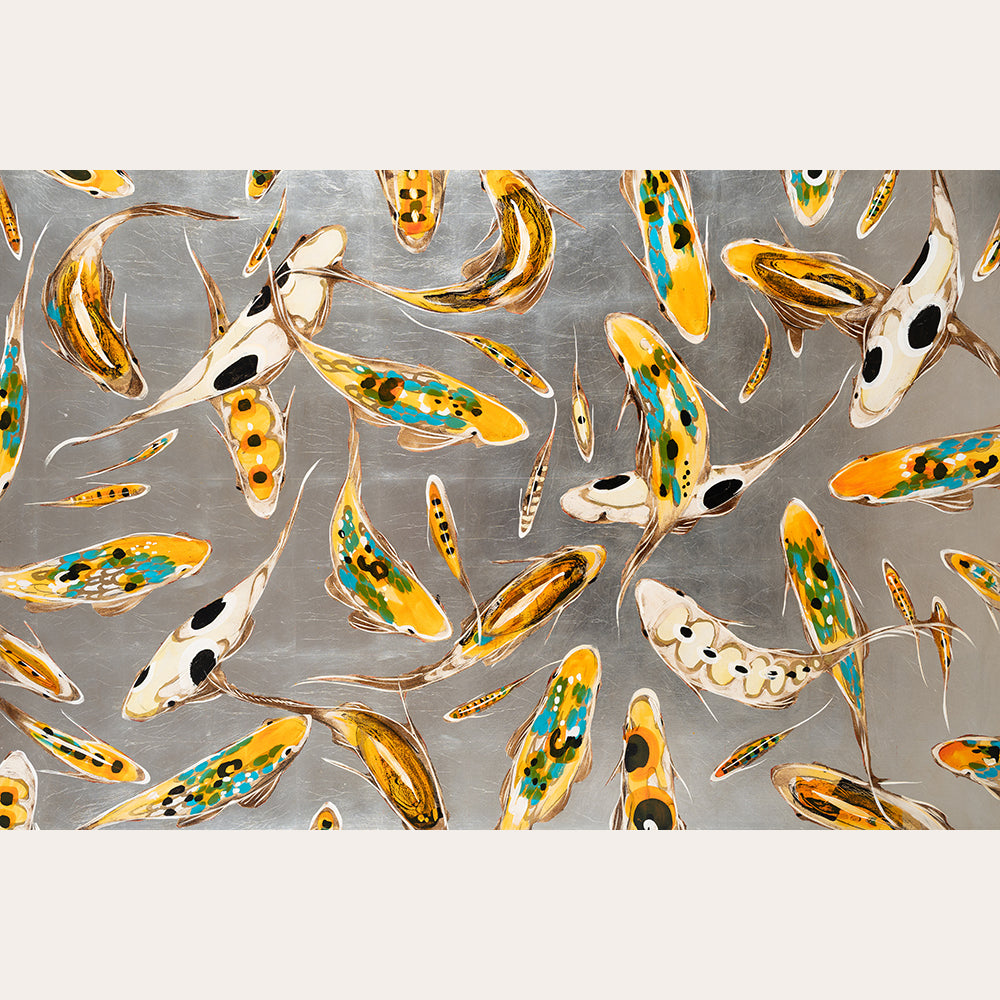 Koi on Silver 48 x 72