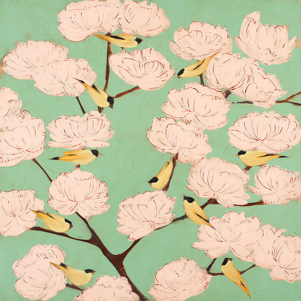 Blossoms & Finches 36 x 36