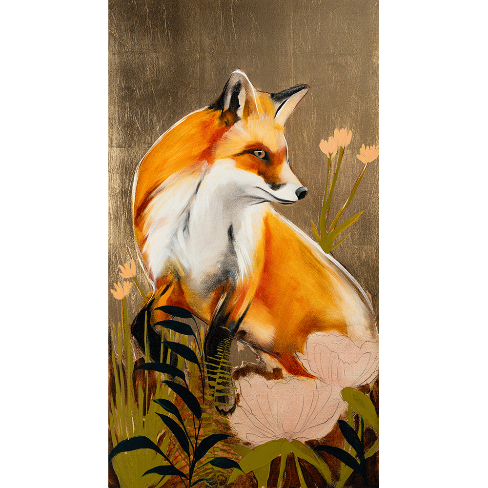 Fox on Gold 32 x 18
