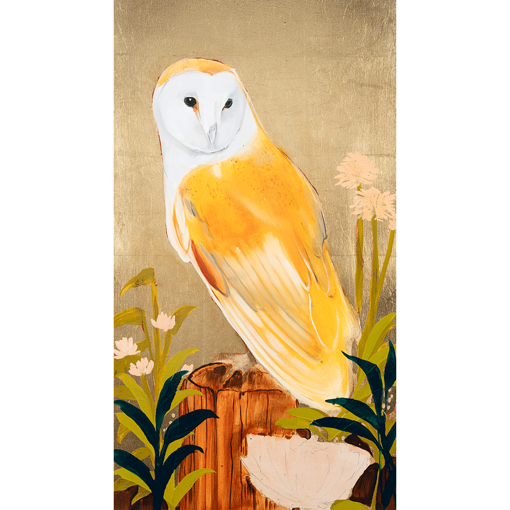 Owl on Gold 32 x 18