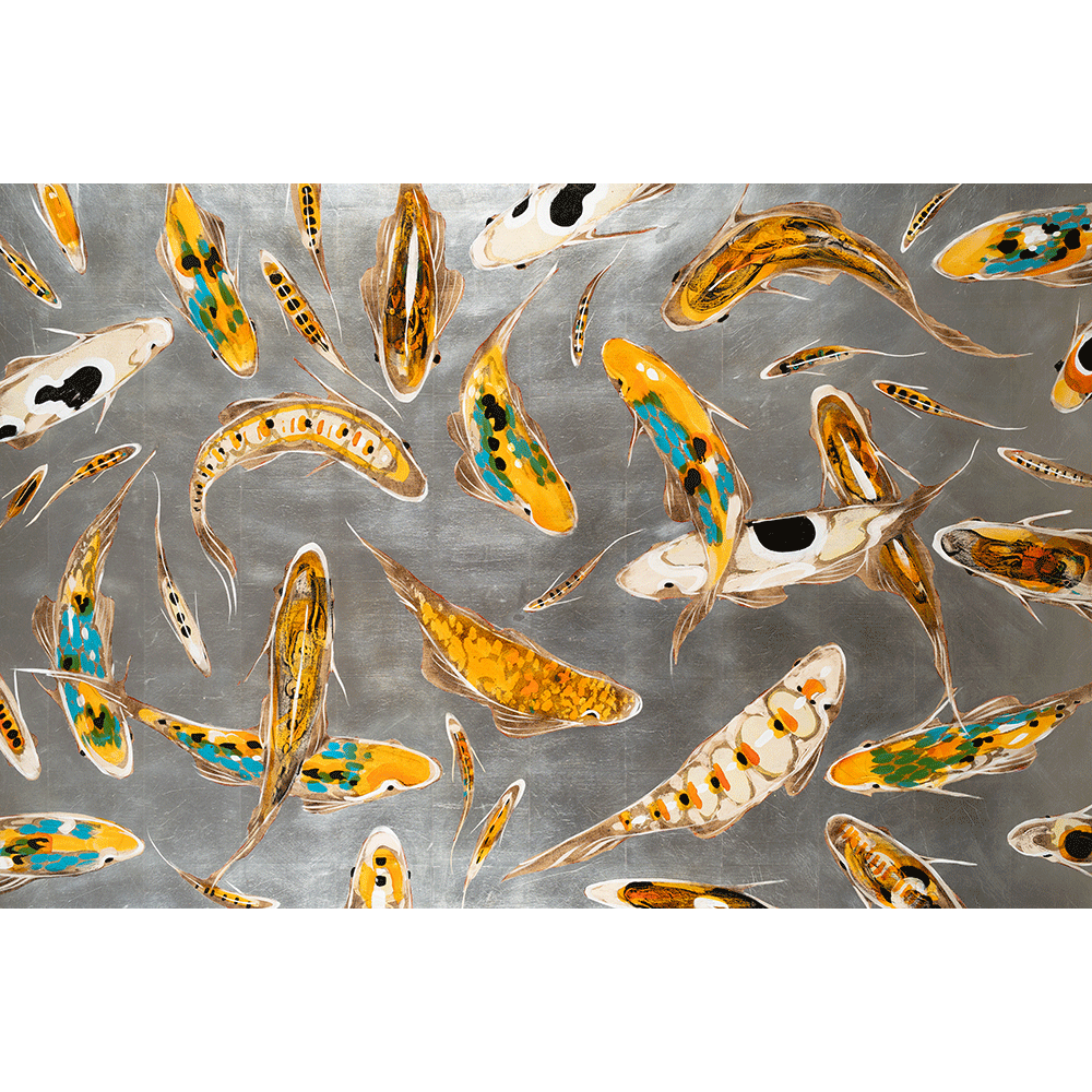Koi on Silver 48 x 72