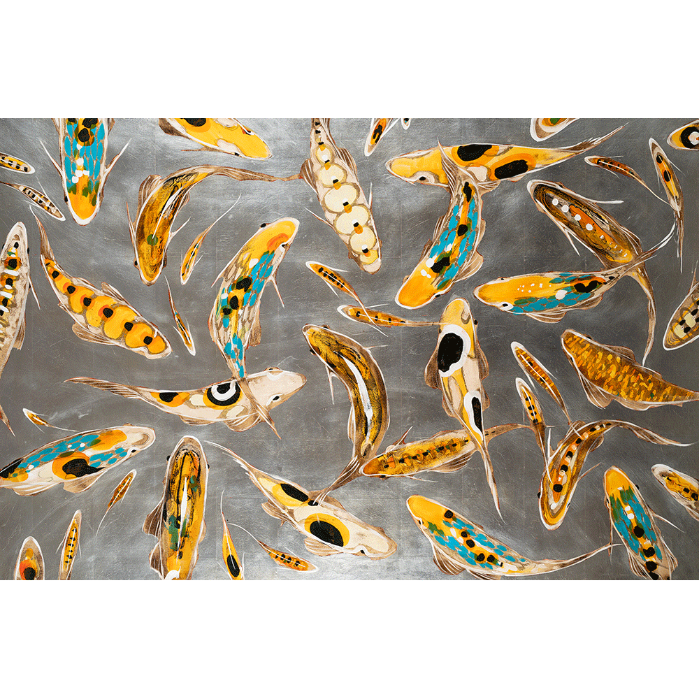 Koi on Silver 48 x 72