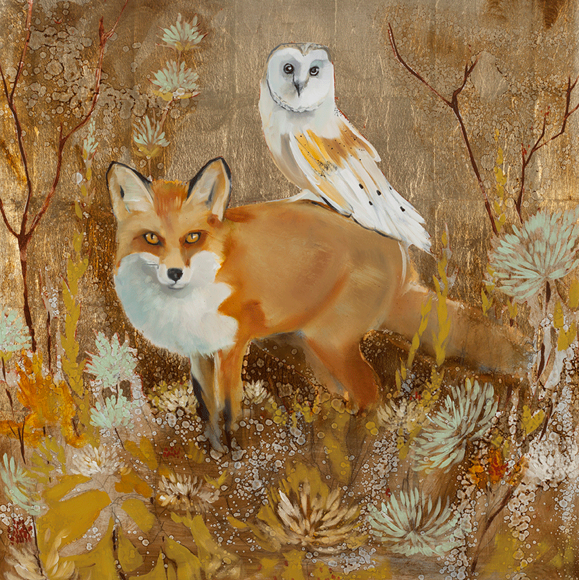 Fox and Owl 36 x 36
